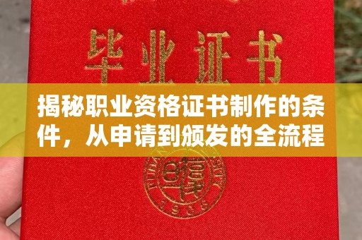 海沧揭秘职业资格证书制作的条件，从申请到颁发的全流程解析