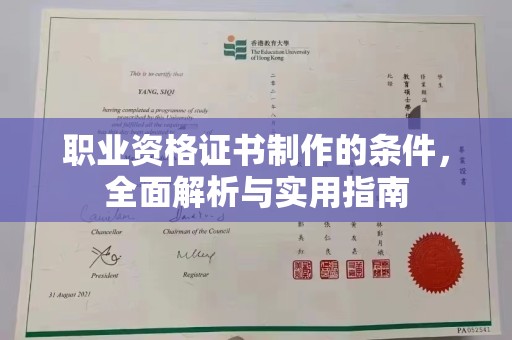 海沧职业资格证书制作的条件，全面解析与实用指南