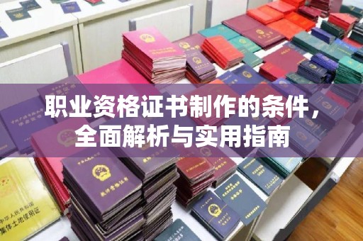 海沧职业资格证书制作的条件，全面解析与实用指南